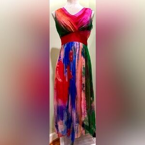 NWOT Multicolor Tie-Dye Maxi Dress – Bohemian Festival La Dolce Vita!